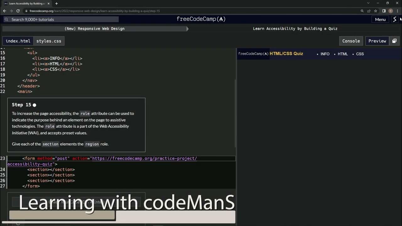 learn2code | freeCodeCamp (New) Responsive Web Design - Building a Quiz ...