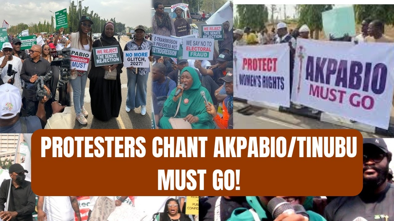 War! National Assembly Under Siege as Protesters Chant Akpabio/Tinubu Must Go!