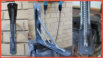 I make an Industrial Style Shelf Bracket, with a rebar support - MIG Welding Project using Rebar.