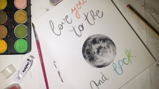 moon watercolor luna