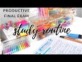 Productive final exam study routine | study tips