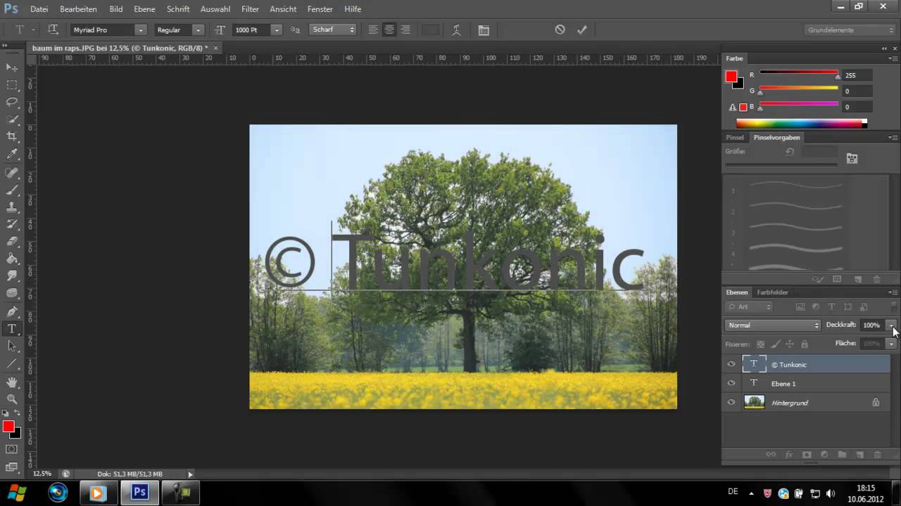 Adobe Photoshop Cs6 Tutorial Wasserzeichen Hd Youtube