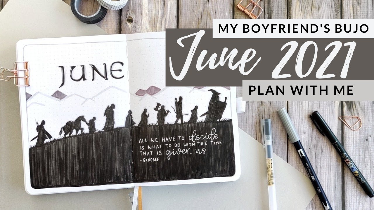 Plan With Me || My boyfriend's June 2021 Bullet Journal Setup