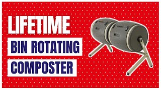 Lifetime 60309 Outdoor Double Bin Rotating Composter, 100-Gallon