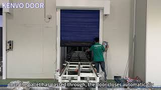 Automated High-Bay Cold Storage Conveyor Lines Equipped with Kenvo Insulated High-Speed Rolling Door