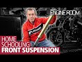 How does the front suspension on a motorcycle work? | Home Schooling Lesson 6