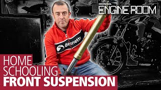 How does the front suspension on a motorcycle work? | Home Schooling Lesson 6