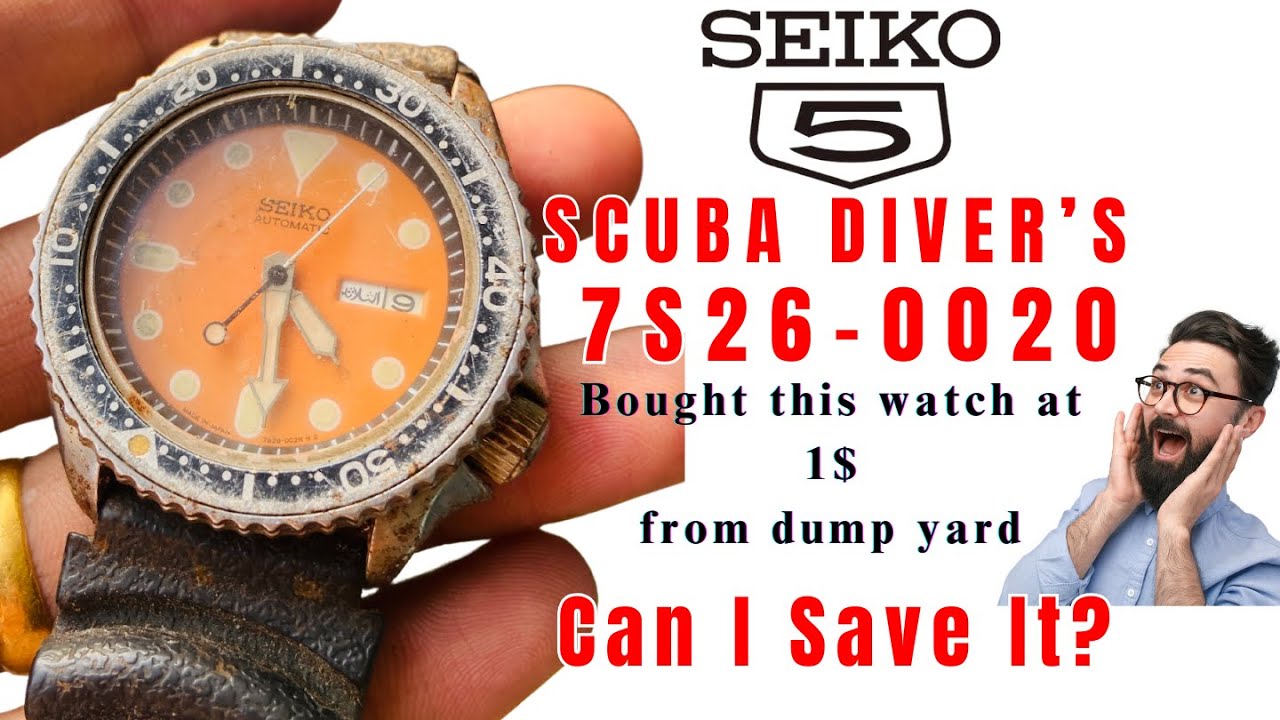 Can I Restore This Vintage Rusted Seiko Scuba Divers Watch?? 7S26 