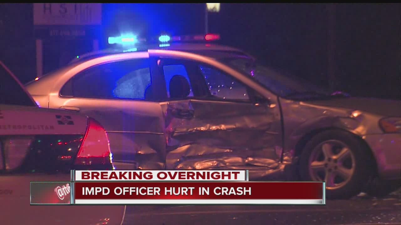IMPD officer injured in crash on city's southeast side - YouTube