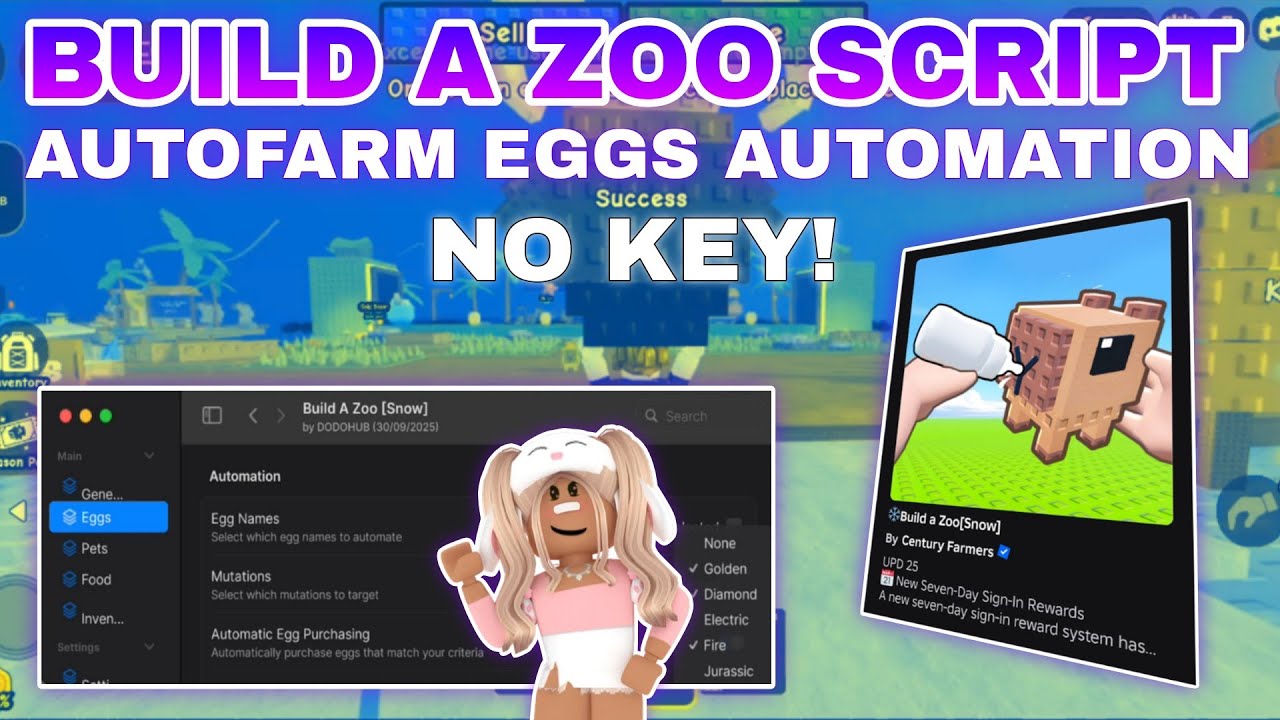 Build a Zoo Script Pastebin No Key Free OP Pets Redeem Code | AutoBuy Eggs | Fishing | AutoFarm 