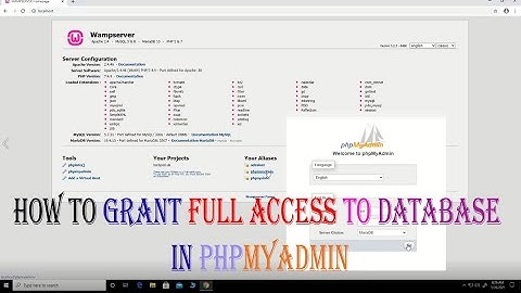 How to Grant full access to Database In PhpMyAdmin