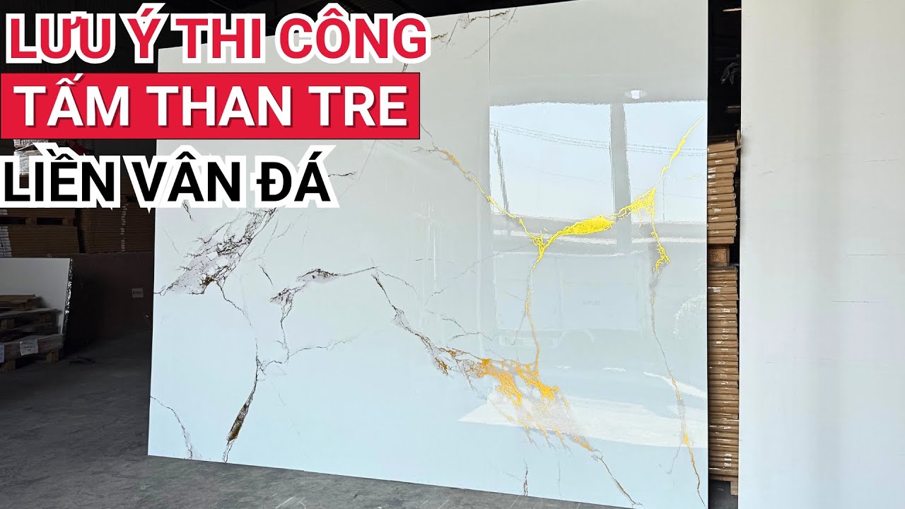 Lưu ý thi công tấm ốp than tre | Tấm ốp than tre dát vàng | Tấm ốp đa năng than tre vân đá