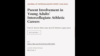 Parent Involvement in Young Adults’ Intercollegiate Athletic Careers | RTCL.TV