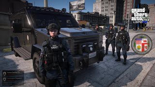 [NO COMMENTARY] GTA V LSPDFR | LAPD SWAT SHOTS FIRED IN THE MIDLE OF THE CROSSROADS!