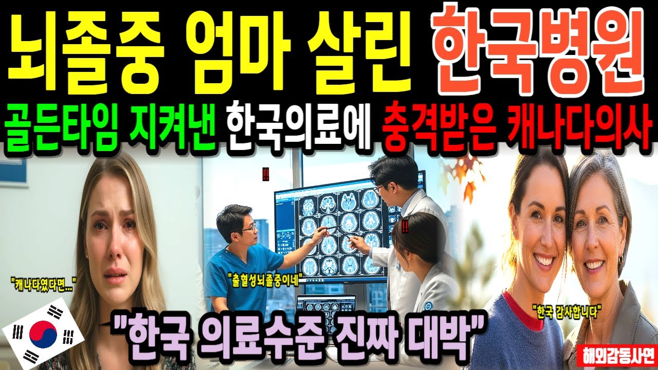 한국여행중 쓰러진 엄마 살리러 한국병원 온 캐나다의사 , 한국 응급실 대처능력에 놀라고 한국의료 기술에 대충격 [해외감동사연]