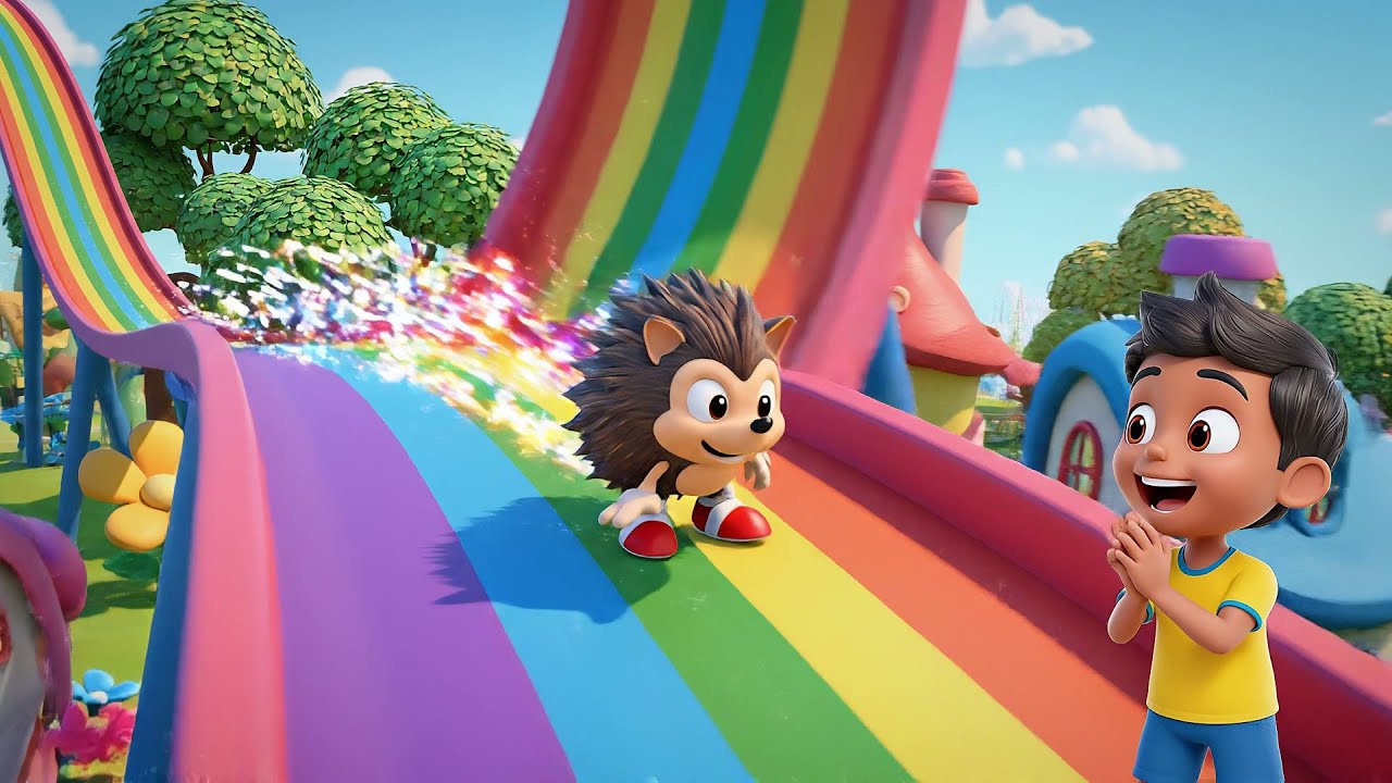 Sonic Little Hedgehog Zoomed Into a Rainbow | Kids Songs & Nursery Rhymes