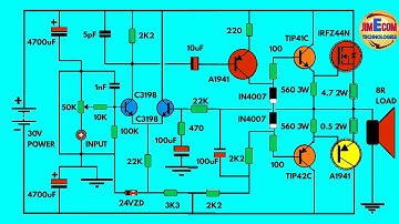 AMAZING SIMPLE DIY 100W HIGH POWER TRANSMOSFET AUDIO AMPLIFIER MAKING (0110)