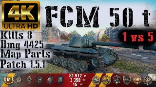 FCM 50 t [WOT Replay] Gameplay in 4K [3840 × 2160] - 8 Kills 4.4K Damage #WOT_Replay