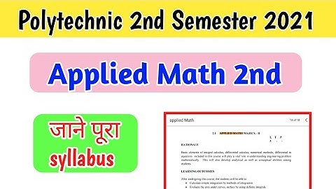 polytechnic 2nd semester syllabus electrical 2021|applied mathematics 2nd semester diploma syllabus|