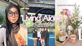 jkt living alone diaries ♡ girls day out, apartment cleanout, & padel! 🏡🎾