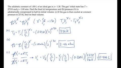 Thermodynamics: Adiabatic Processes. Level 1, Example 1