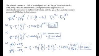 Thermodynamics: Adiabatic Processes. Level 1, Example 1