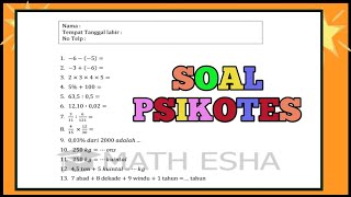 SOAL PSIKOTES KERJA DAN JAWABANNYA MATEMATIKA DASAR TES MASUK KERJA YANG SERING KELUAR