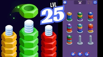 🏅 NUTS SORT MASTER 🤪 Level 25 🧩 Gameplay Walkthrough