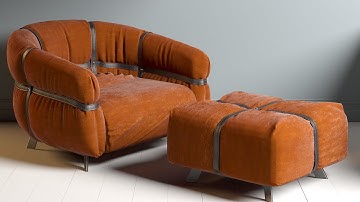 №1 Armchair Modeling 3ds max and Marvelous Designer #3dsmax #modeling #corona #3ddd #3dsky