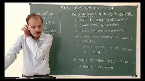 STD 11th EM SUB SPCC CH 5 ARTICLE OF ASSOCIATION PART 1 AMIT SIR