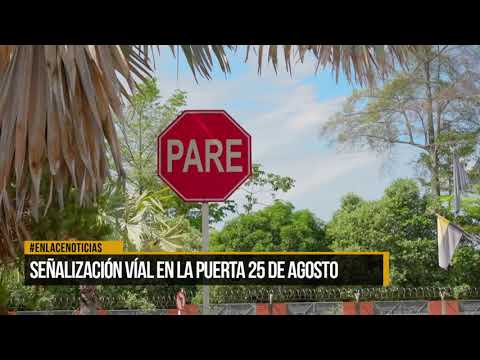 Tránsito realiza señalización vial en la Puerta del 25 de agosto