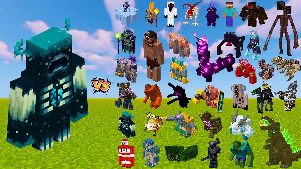 500 Random Mobs vs Warden – Minecraft Epic Battle Part 1 - YouTube