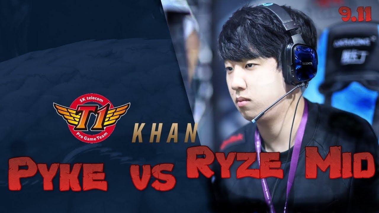 SKT Khan - Pyke vs Ryze Mid - LoL Season 9 KR Ranked | League Of Legends