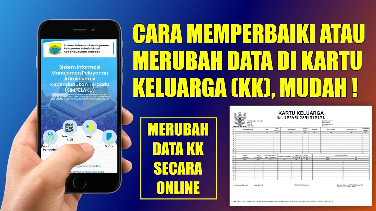 CARA MEMPERBAIKI DATA DI KARTU KELUARGA | SIMPELAKU | DISDUKCAPIL