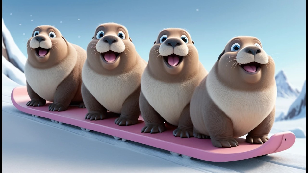 Пять маленьких моржей: Горка, горка, горка! | Веселая арктическая песенка для детей, которую можн...