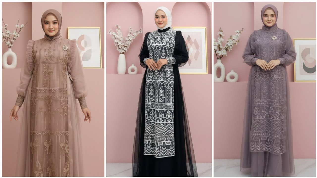 Model Gamis Brokat Untuk Kondangan Lebaran Premium Mewah Kekinian Terbaru 2025-2026