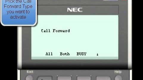 NEC SV8100 : How to activate Call Forwarding