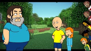 Caillou and Rosie misbehave at the Minecraft Movie/grounded
