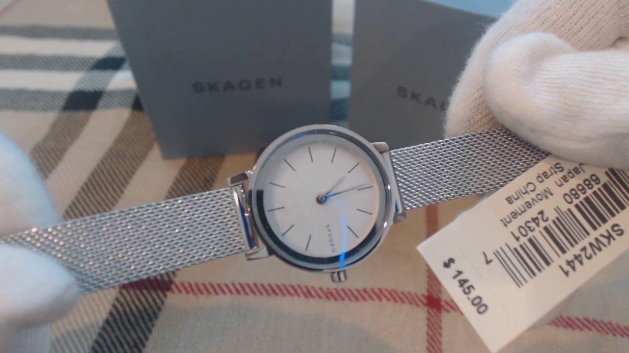 Skagen Hald Stainless Steel Mesh Band Womens Watch SKW2441 - YouTube