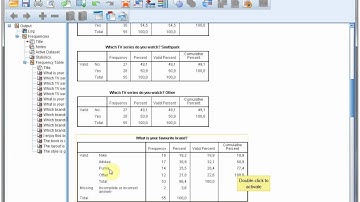 SPSS - Frequency tables