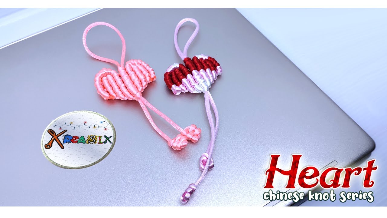DIY Gantungan Bentuk Love || Heart Shaped Chinese Knot - YouTube
