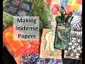 Inky Papers for my Stash - Inktense Blocks and Pencils with Stencils & Mark Making