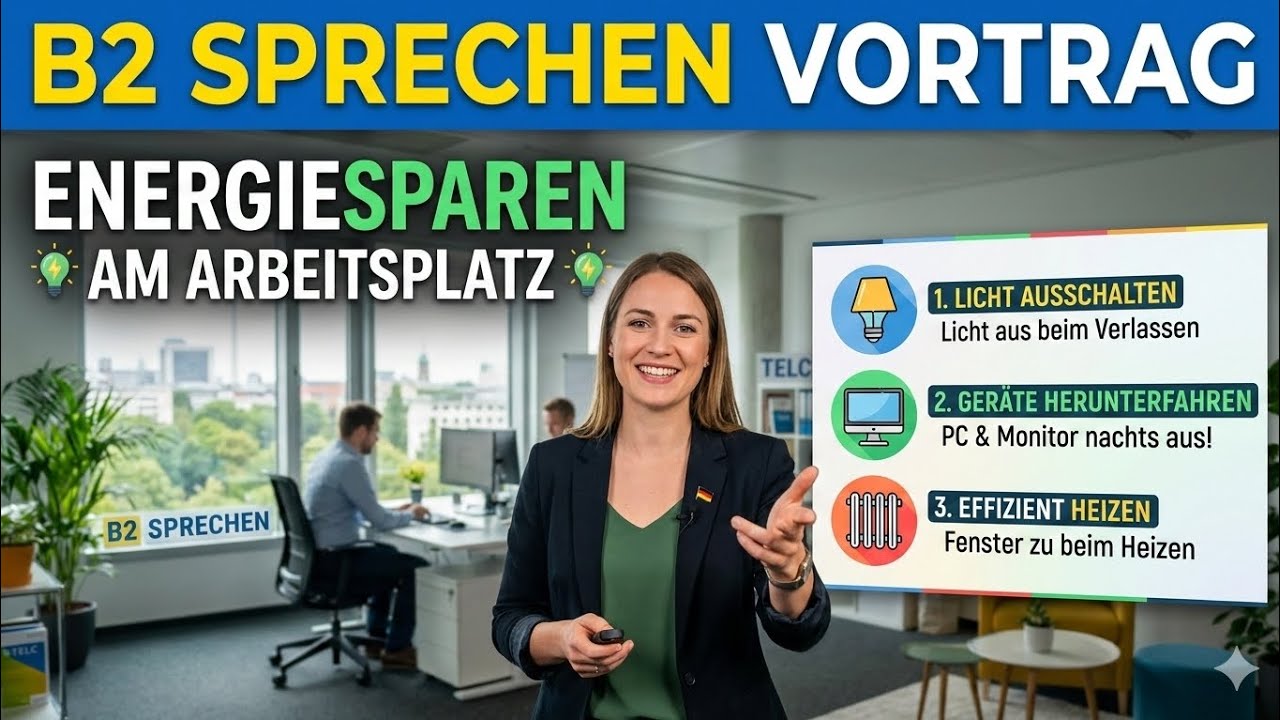ENERGIESPAREN AM ARBEITSPLATZ|B2 SPRECHEN VORTRAG|GOETHE PRÄSENTATION|STEP BY STEP GUIDE|DEUTSCH|