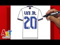 How to draw vincius jr real madrid shirt 20