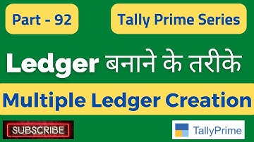 How to Create Ledgers In Tally Prime | Create Multiple Ledgers In Tally Prime