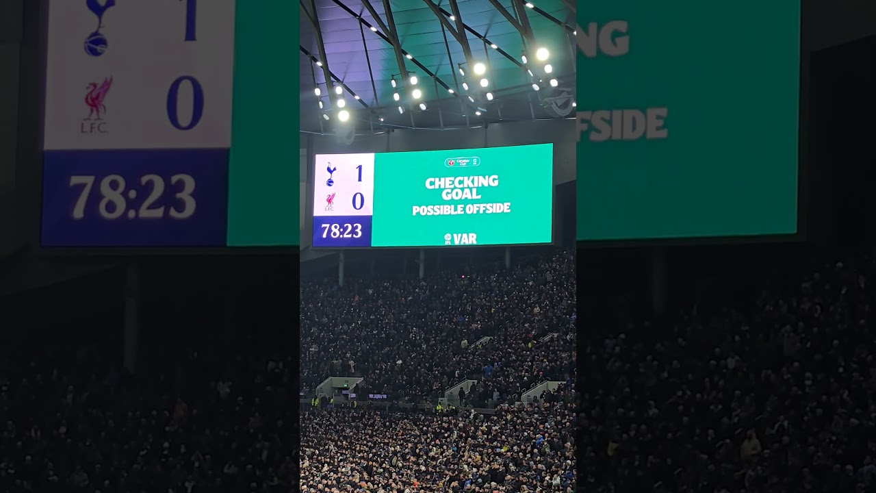 VAR ANNOUNCEMENT AT THE TOTTENHAM HOTSPUR STADIUM: Solanke's Goal Disallowed: Spurs v Liverpool