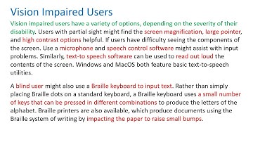 IB ITGS Unit 1 Hardware - Section 4 Disabled User