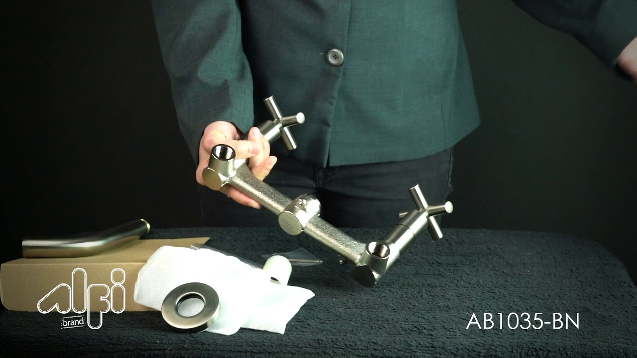 ALFI brand AB1035 8 Inch Widespread Wall-Mounted Cross Handle Faucet