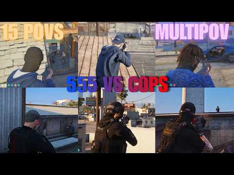 555 vs Cops Shootout For A Bank Truck Near The Barrio | MUILTIPOV | NOPIXEL 4.0 GTA RP