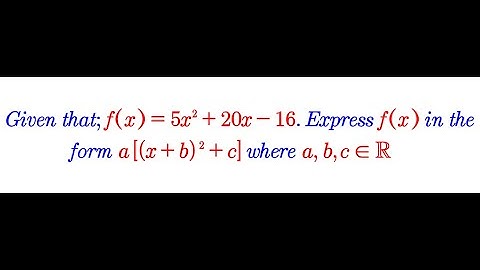 Unimaginable tricks on Expressing a Quadratic Function to Vertex Form, a[(x+b)²+c]